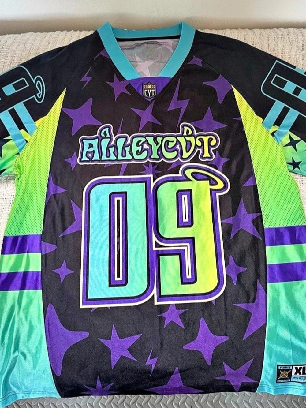 Alleycvt Football Jersey V2 in Black & Purple Size XL Like New